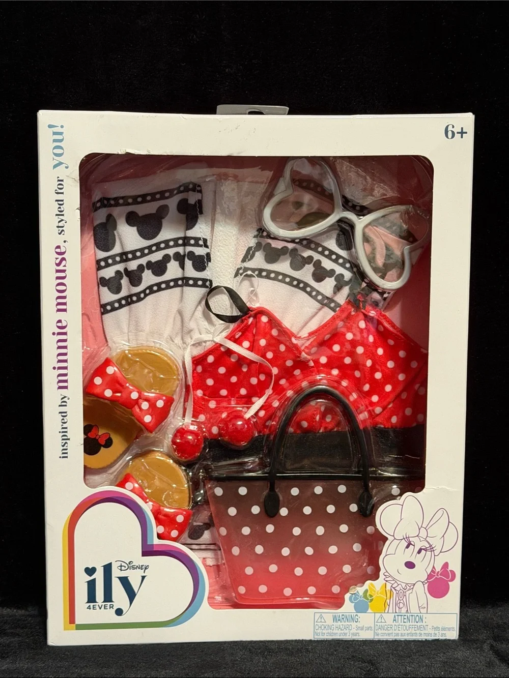 New Disney Ily Minnie Mouse Swimsuit Coverup Outfit for 18” Dolls